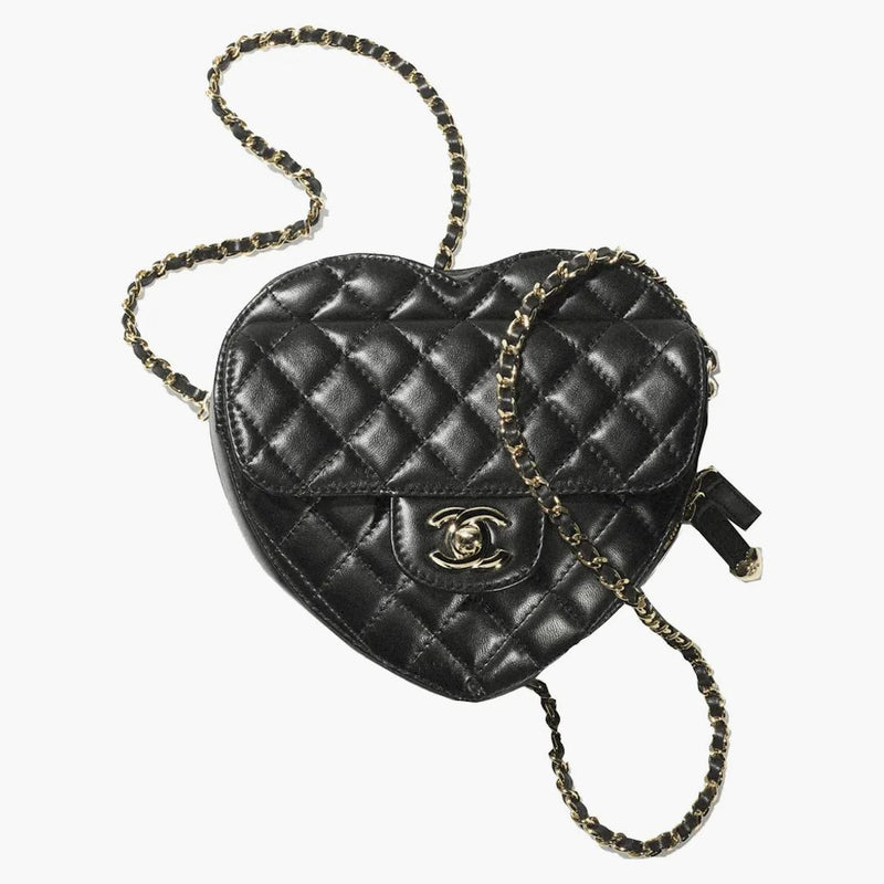 Chanel Heart Bag 22s Black Lambskin