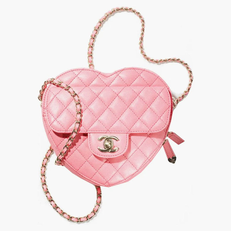 Chanel Heart Bag 22s Coral Pink Lambskin