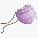 Chanel Heart Clutch with Chain 22S Purple Lambskin