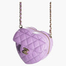 Chanel Heart Clutch with Chain 22S Purple Lambskin