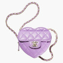 Chanel Heart Clutch with Chain 22S Purple Lambskin