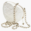 Chanel Heart Clutch with Chain 22S White Lambskin