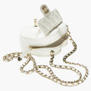 Chanel Heart Clutch with Chain 22S White Lambskin