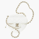 Chanel Heart Clutch with Chain 22S White Lambskin