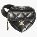 Chanel Heart Clutch with Chain 22s Black Lambskin