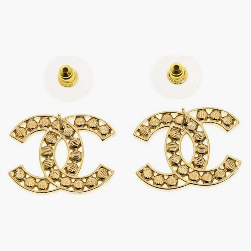 Chanel Hollow CC Logo Earingrings Gold (ABA870)