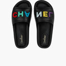 Chanel Logo Mule Sandal Black Leather