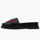 Chanel Logo Mule Sandal Black Leather