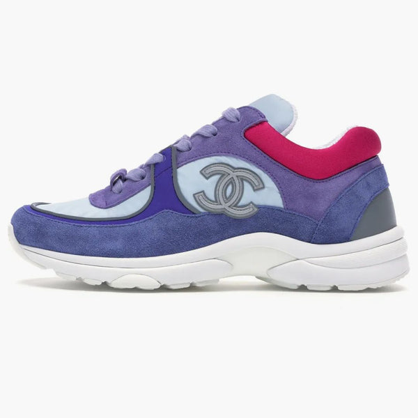 Chanel Low Topptränare CC Ivory Blue (kvinnors)