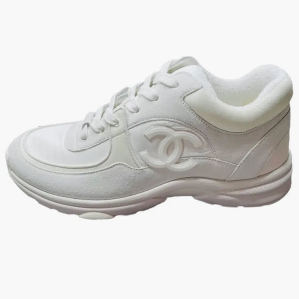 Chanel Low Top trainer Reflective White Suede (Women's)