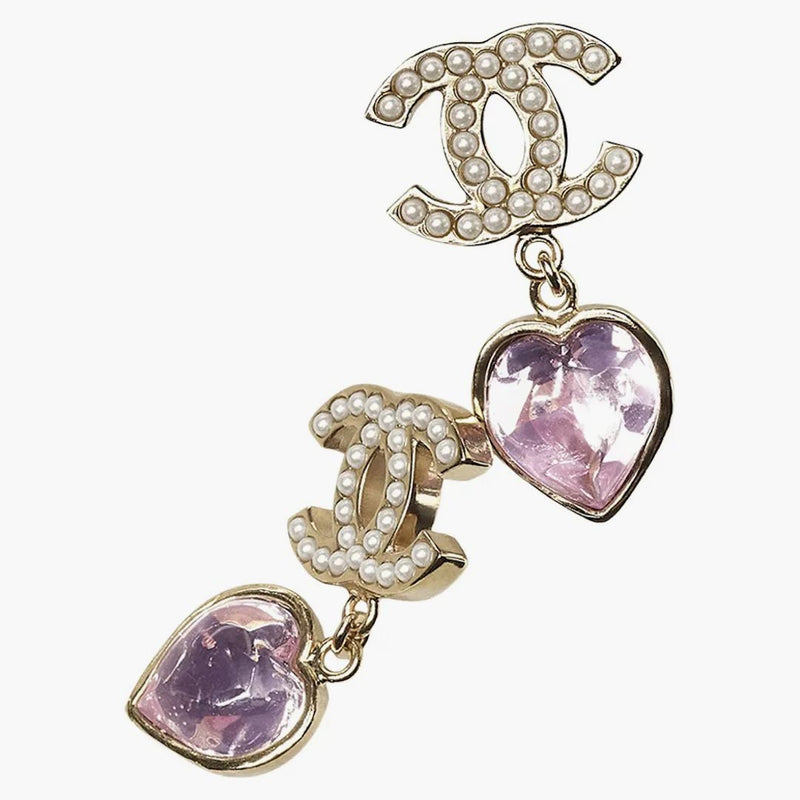 Chanel Metal Earrings AB9100 Gold/Pink