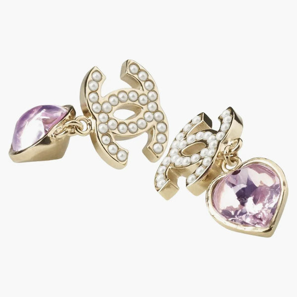 Chanel Metal Earrings AB9100 Gold/Pink
