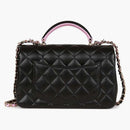 Chanel Mini Classic Clap Bag s rukojetí černou/růžovou (AS2431)