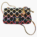 Chanel Mini Flap Pearl Crush Bag 22S Tweed Black/Multicolor
