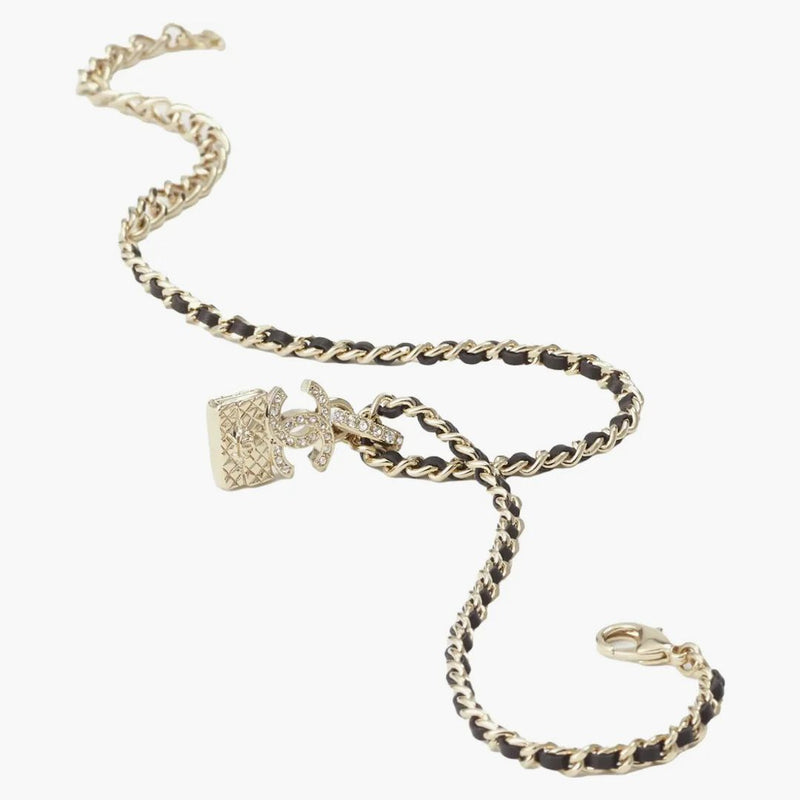 Chanel Necklace Gold/Black/Crystal (ABB548 B14173 NR627)