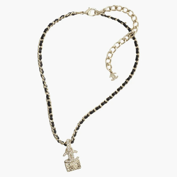 Chanel Necklace Gold/Black/Crystal (ABB548 B14173 NR627)