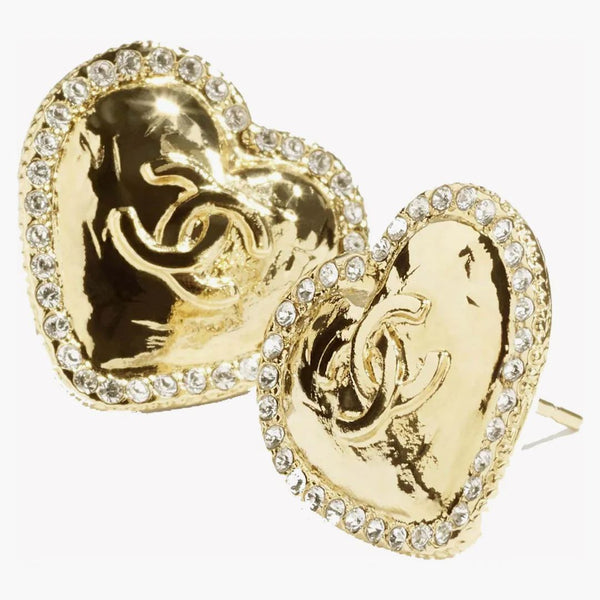 Chanel Puces d'Oreillles Earrings Gold/Crystal (ABD072 B16157 NW375)