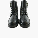 Chanel Quilted Combat Boot Black Leather