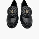 Chanel Quilted Tab Loafers Black Leather