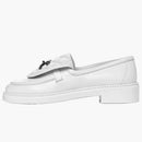 Chanel Quilted Tab Loafers White Leather