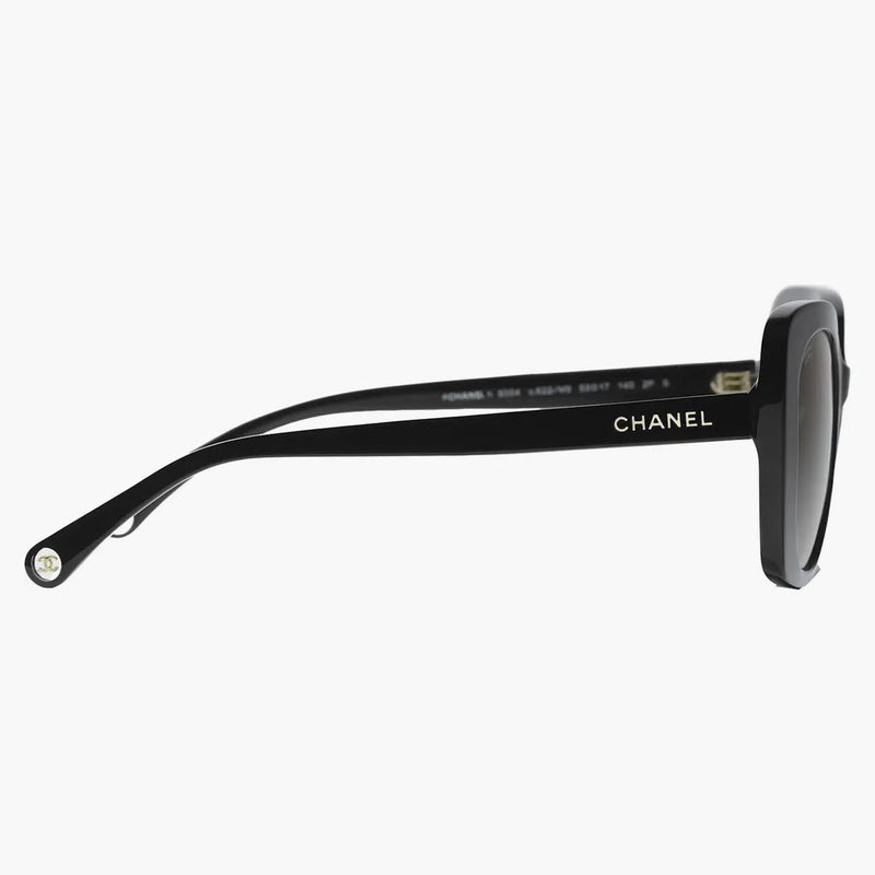 Chanel prostokąta spolaryzowane okulary przeciwsłoneczne Czarne (5504 C622/M3)
