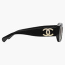 Chanel rektangel solglasögon svart (5493 c622/s5)