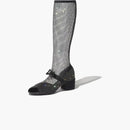 Chanel Resille 55mm Knee High Mary Janes Black Crystal Patent Calfskin