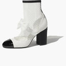 Chanel Resille 90mm Mary Janes White Black Patent Calfskin