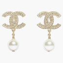 Chanel Resin And Strass Metal Earrings Gold/transparent