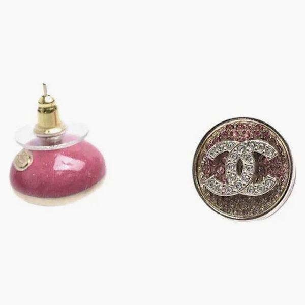 Chanel Round CC Logo Earrings Pink (ABA407)