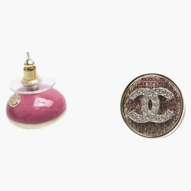 Chanel Round CC -logotypörhängen rosa (ABA407)