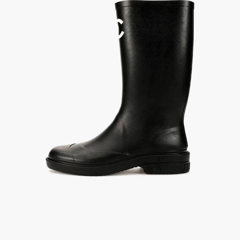 Chanel Rubber Rain Boots Black