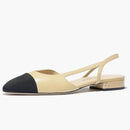 Chanel Slingback Flats Beige Goatskin