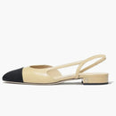Chanel Slingback Flats Beige Goatskin