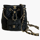 Chanel Small Drawstring 23a Bucket Black (as3947)
