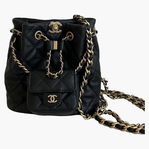 Chanel Small Drawstring 23a Bucket Black (AS3947)