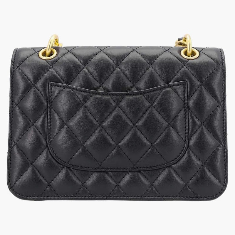 Chanel Small Lambskin Messenger Black/Gold