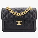 Chanel Small Lambskin Messenger Black/Gold