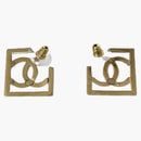 Chanel Square CC Logo Hoop Earrings Small Gold (Fig739)