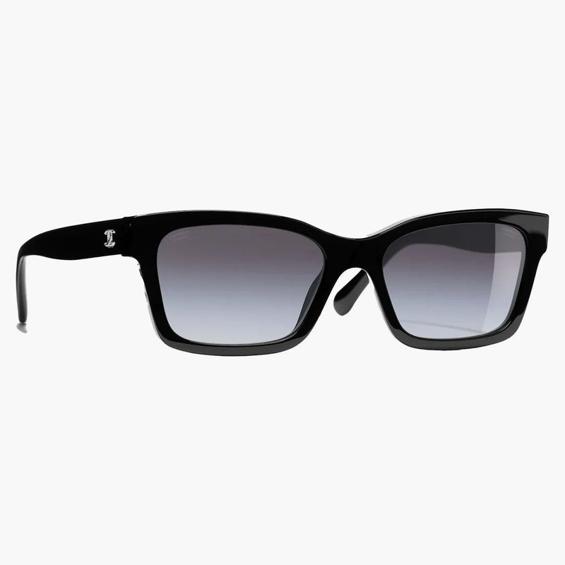 Occhiali da sole polarizzati in chanel neri (5417 C501/S8)