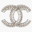 Chanel Strass Cc Brooch Silver