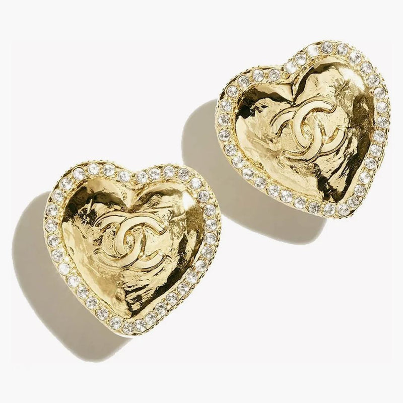 Kolczyki do kołków Chanel Gold/Crystal (ABD072 B16157 NW375)