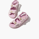 Chanel Tweed Sandal Pink Ecru Cotton