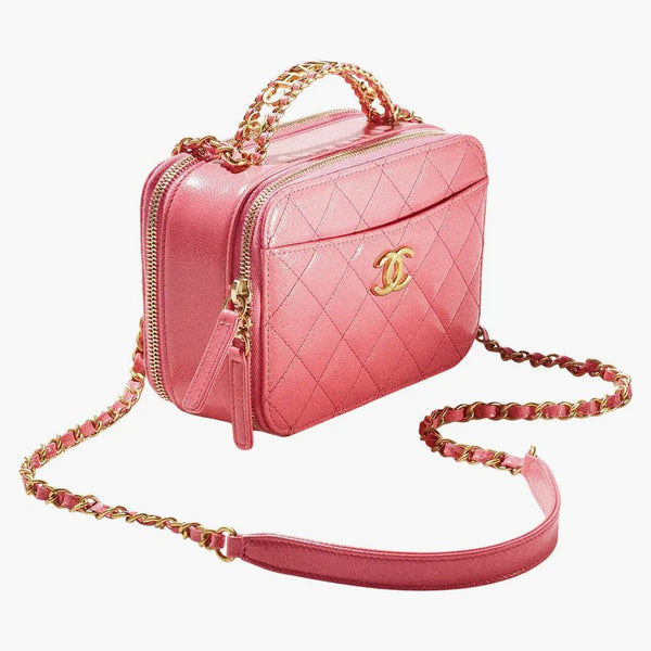 Chanel Vanity Case Bag Small 22S Calfskin Coral Pink