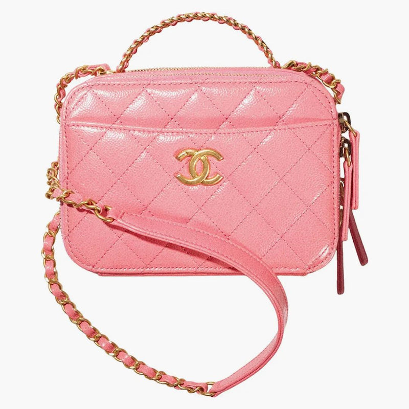 Chanel Vanity Case Bag liten 22s Calfskin Coral Pink