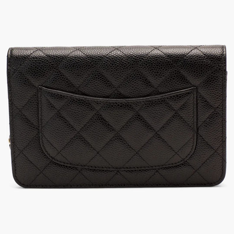 Chanel Wallet on Chain Quilted Caviar Gold-Tone Black
