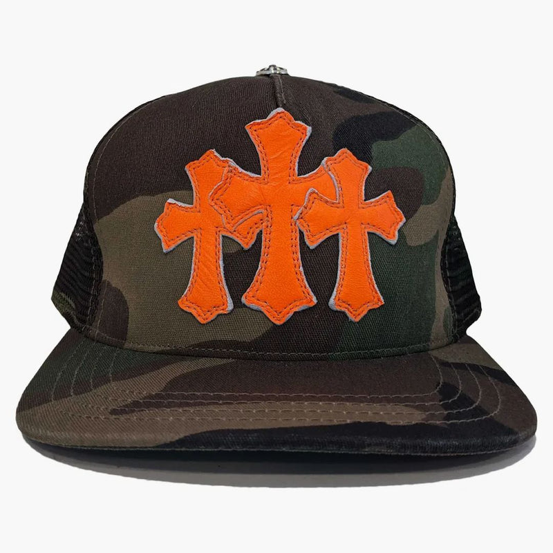 Chrome Hearts Cemetery Trucker Hat Camo/orange