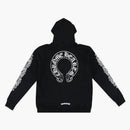 Chrome Hearts Horseshoe Floral Cross Sleeve Zip Up Hoodie Black/white