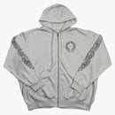 Chrome Hearts Horseshoe Floral Zip Up Hoodie White
