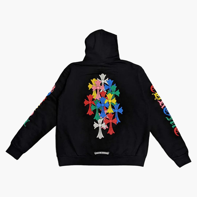Chrome Hearts Multi Color Cross Cemetery Zip Up Hoodie Black
